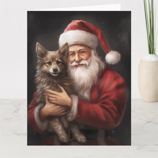 Australische Kelpie met Kerstmis Kaart (Voorkant)