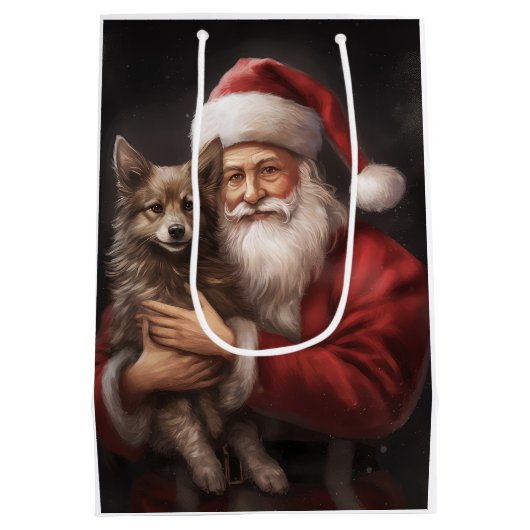 Australische Kelpie met Kerstmis Medium Cadeauzakje (Achterkant)