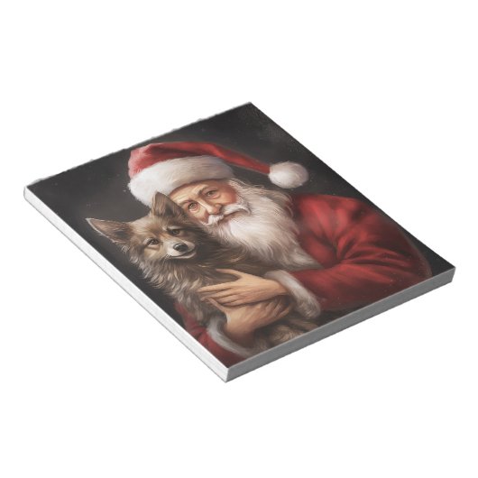 Australische Kelpie met Kerstmis Notitieblok (Schuin)