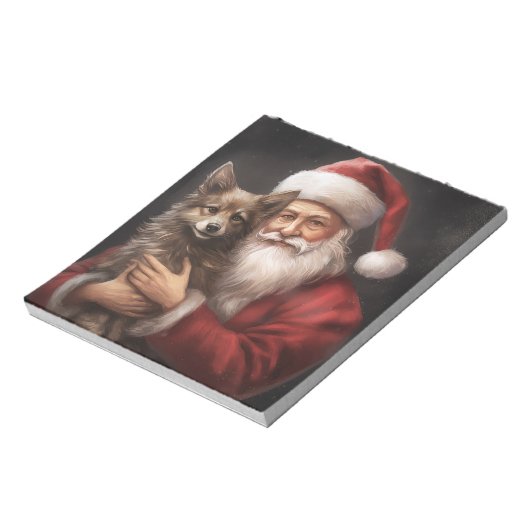 Australische Kelpie met Kerstmis Notitieblok (Linkerzijde)
