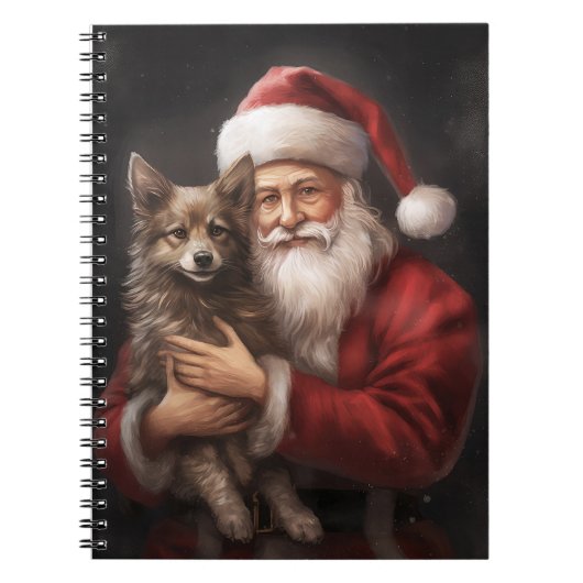 Australische Kelpie met Kerstmis Notitieboek (Voorkant)