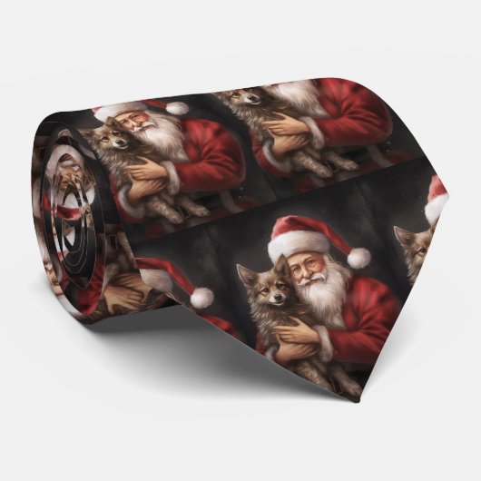 Australische Kelpie met Kerstmis Stropdas (Opgerold)