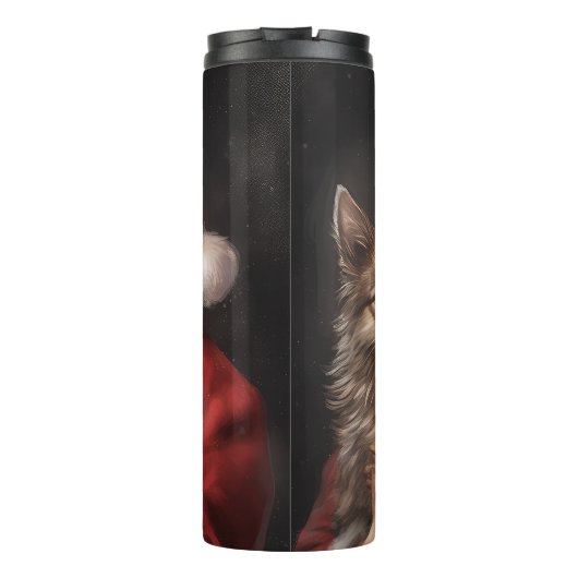 Australische Kelpie met Kerstmis Thermosbeker (Achterkant)