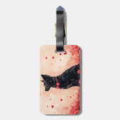 Australische Kelpie met Rozen - Valentijnsdag Bagagelabel (Achterkant verticaal)