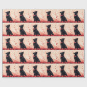 Australische Kelpie met Rozen - Valentijnsdag Cadeaupapier (Vlak)