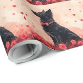 Australische Kelpie met Rozen - Valentijnsdag Cadeaupapier (Rol Hoek)