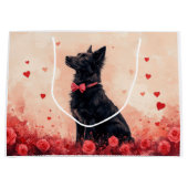 Australische Kelpie met Rozen - Valentijnsdag Groot Cadeauzakje (Voorkant)