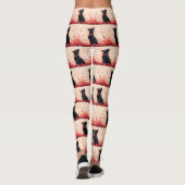 Australische Kelpie met Rozen - Valentijnsdag Leggings (Achterkant)