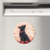 Australische Kelpie met Rozen - Valentijnsdag Magneet (Insitu (Vaatwasser))