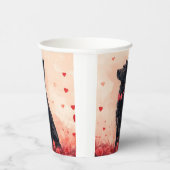 Australische Kelpie met Rozen - Valentijnsdag Papieren Bekers (Rechts)