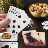 Australische Kelpie met Rozen - Valentijnsdag Pokerkaarten (Insitu)