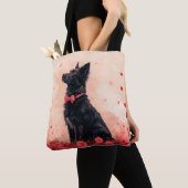 Australische Kelpie met Rozen - Valentijnsdag Tote Bag (Dichtbij)