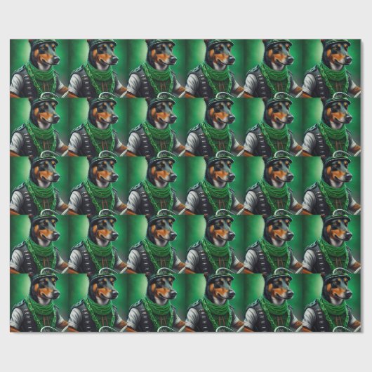 Australische Kelpie motor St. Patrick's Day Cadeaupapier (Vlak)