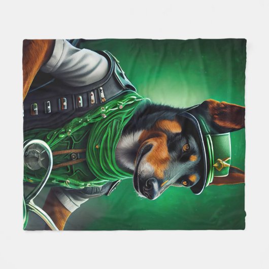 Australische Kelpie motor St. Patrick's Day Fleece Deken (Voorkant (Horizontaal))