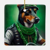 Australische Kelpie motor St. Patrick's Day Keramisch Ornament (Achterkant)