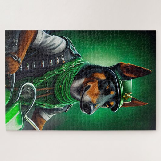 Australische Kelpie motor St. Patrick's Day Legpuzzel (Horizontaal)