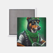 Australische Kelpie motor St. Patrick's Day Magneet (Voorkant / Achterkant)