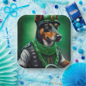 Australische Kelpie motor St. Patrick's Day Papieren Bordje (Feest)