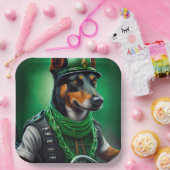 Australische Kelpie motor St. Patrick's Day Papieren Bordje (Feest)