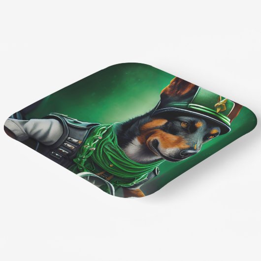 Australische Kelpie motor St. Patrick's Day Papieren Bordje (Gebogen)