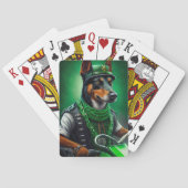 Australische Kelpie motor St. Patrick's Day Pokerkaarten (Achterkant)