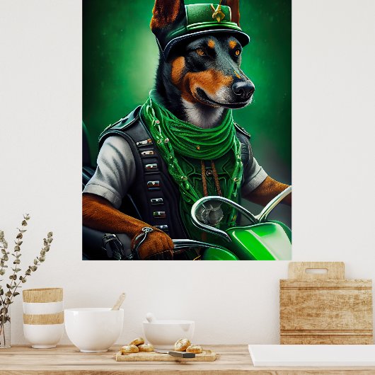 Australische Kelpie motor St. Patrick's Day Poster (Keuken)