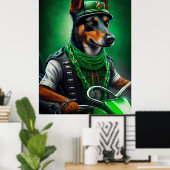 Australische Kelpie motor St. Patrick's Day Poster (Thuiskantoor)
