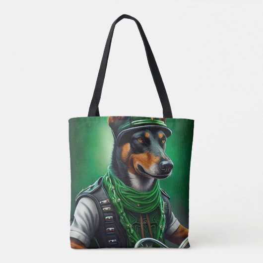 Australische Kelpie motor St. Patrick's Day Tote Bag (Achterkant)