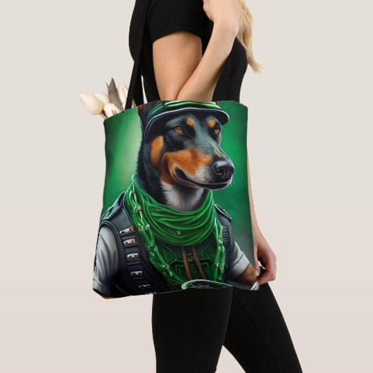 Australische Kelpie motor St. Patrick's Day Tote Bag (Dichtbij)