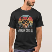  Australische Kelpie Papa Retro Sunset Vaders T-shirt (Voorkant)