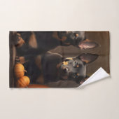 Australische Kelpie Puppy Herfst Delight Pompoen Bad Handdoek (Handdoek)