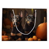 Australische Kelpie Puppy Herfst Delight Pompoen Groot Cadeauzakje (Achterkant)