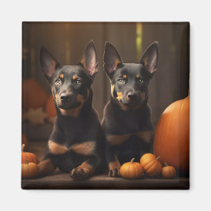 Australische Kelpie Puppy Herfst Delight Pompoen Magneet