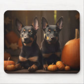 Australische Kelpie Puppy Herfst Delight Pompoen Muismat (Voorkant)