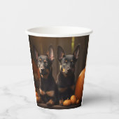 Australische Kelpie Puppy Herfst Delight Pompoen Papieren Bekers (Voorkant)