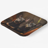 Australische Kelpie Puppy Herfst Delight Pompoen Papieren Bordje (Gebogen)