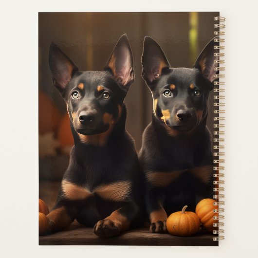 Australische Kelpie Puppy Herfst Delight Pompoen Planner (Achterkant)