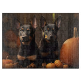 Australische Kelpie Puppy Herfst Delight Pompoen Snijplank (Voorkant)