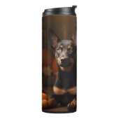 Australische Kelpie Puppy Herfst Delight Pompoen Thermosbeker (Gedraaid links)