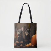 Australische Kelpie Puppy Herfst Delight Pompoen Tote Bag (Voorkant)