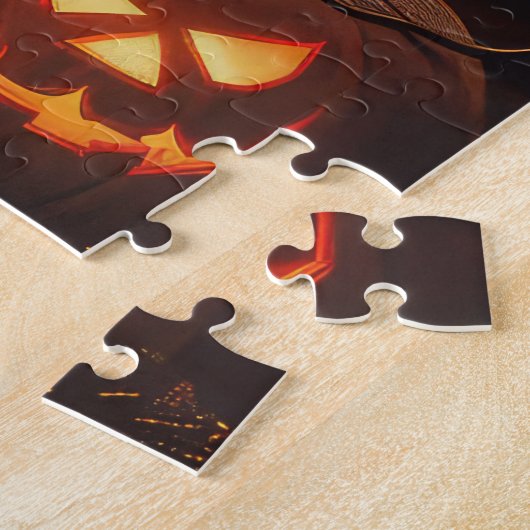 Australische Kelpie Riding Motorfiets Halloween Legpuzzel (Zijkant)