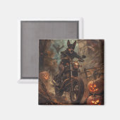 Australische Kelpie Riding Motorfiets Halloween Magneet (Voorkant / Achterkant)