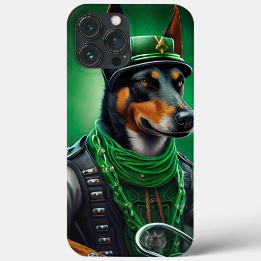 Australische Kelpie rijdt fiets St. Patrick's Day Case-Mate iPhone Case (Achterkant)