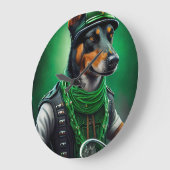 Australische Kelpie rijdt fiets St. Patrick's Day Grote Klok (Hoek)