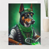 Australische Kelpie rijdt fiets St. Patrick's Day Kaart (Voorkant)