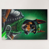 Australische Kelpie rijdt fiets St. Patrick's Day Legpuzzel (Horizontaal)