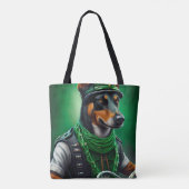 Australische Kelpie rijdt fiets St. Patrick's Day Tote Bag (Achterkant)