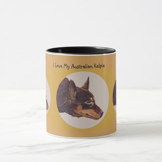 Australische Kelpie Ringer Coffee Mok (Midden)