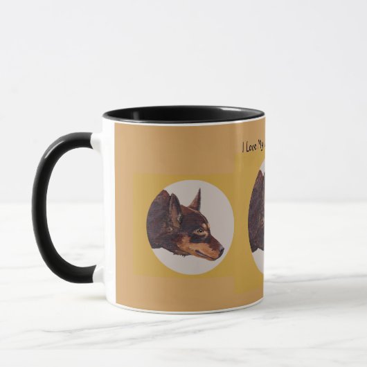 Australische Kelpie Ringer Coffee Mok (Links)