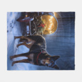 Australische Kelpie Sneeuw Slede Kerst Decoratie Fleece Deken (Voorkant (Horizontaal))